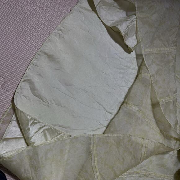 ANN TAYLOR Lime Green Silk Dress Size 4 Spaghetti Straps Coquette Wedding Pastel - Picture 13 of 15